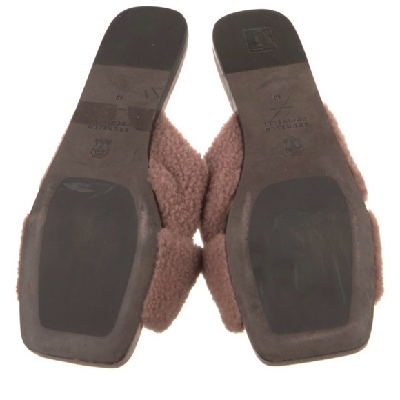 Brunello Cucinelli shearling slides sz 40 worn only handful of times $1415 EUC - Picture 3 of 10